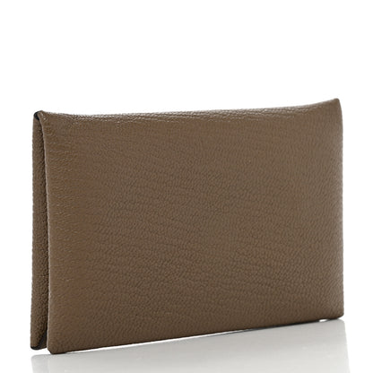 Hermes Chevre Mysore Calvi Card Case Etoupe 3 of 8