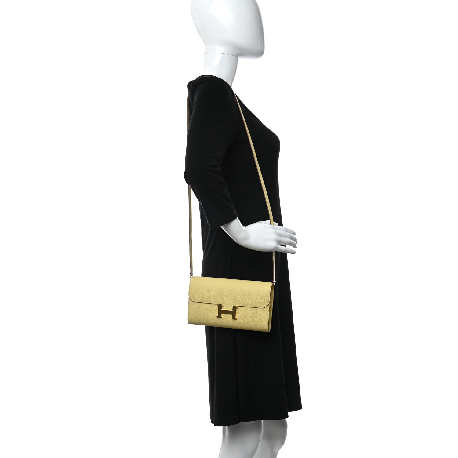 Hermes Epsom Constance Long Wallet To Go Wallet Jaune Poussin 2 of 11