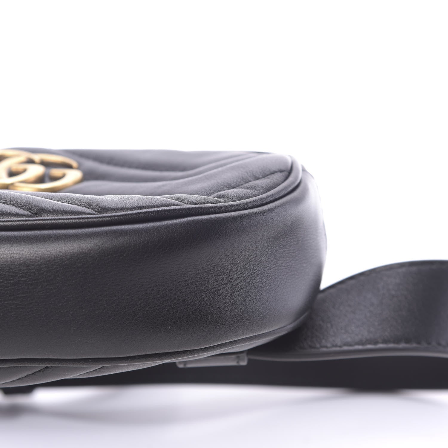 Gucci Calfskin Matelasse GG Marmont Belt Bag 95 38 Black 9 of 11