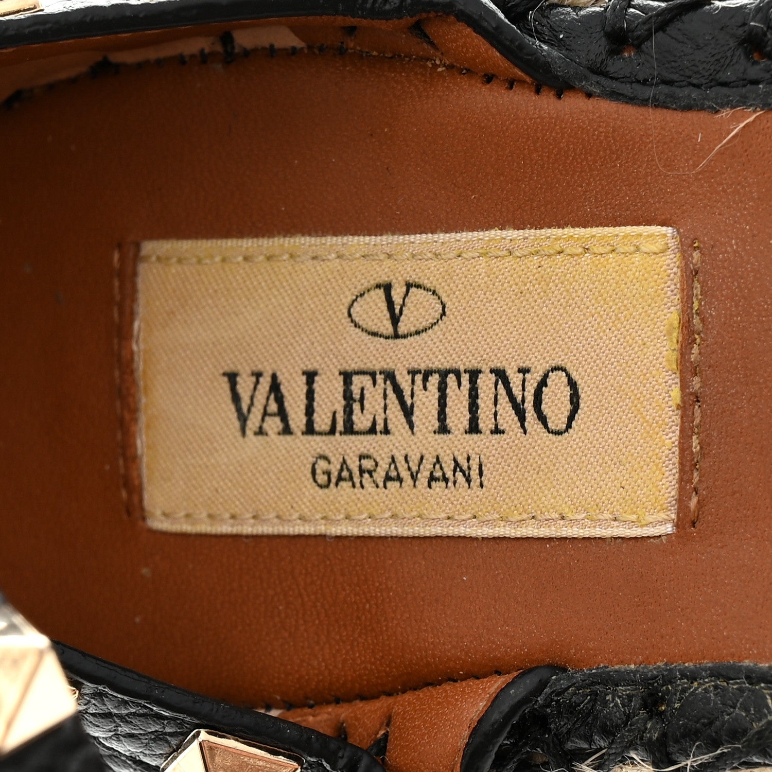 Valentino Garavani Grained Calfskin Rockstud Ankle Wrap Espadrille 15/85mm Wedges 37 Black Light Cuir 7 of 9