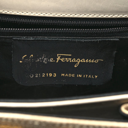 Salvatore Ferragamo Lizard Iconic Small Top Handle Bag Biege 7 of 15