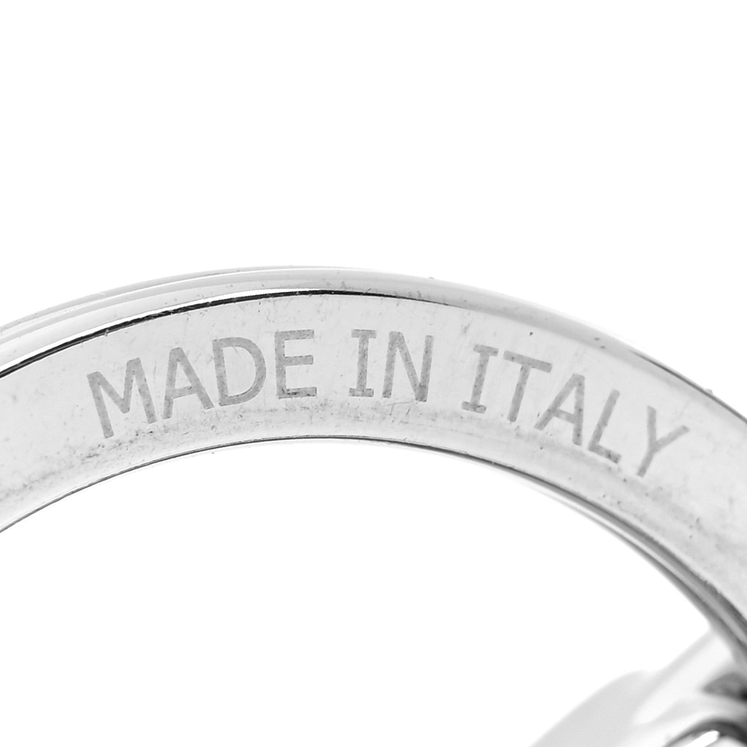 Louis Vuitton Metal Calfskin LV Cut Circle Bag Charm Key Holder Silver 4 of 5