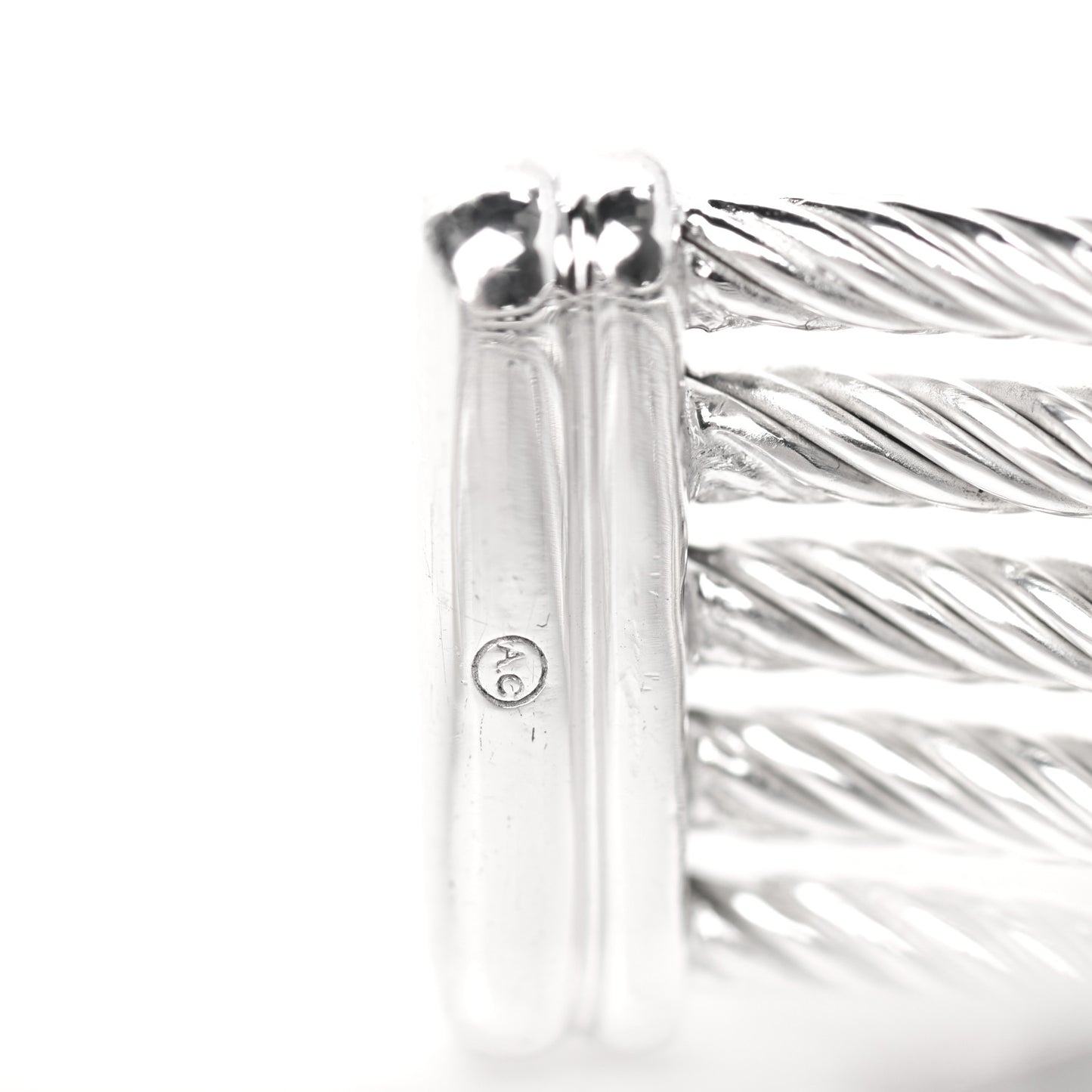 Sterling Silver Diamond Five Row Confetti Cuff Bracelet