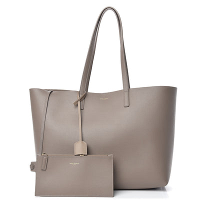 Saint Laurent Calfskin Large Shopping Tote Taupe 1 of 15
