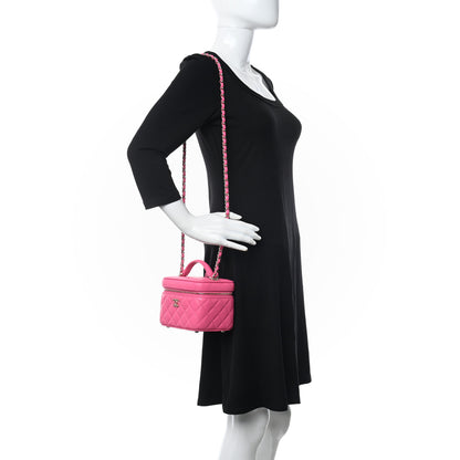 Chanel Caviar Quilted Small CC Vanity Case Rose 2 of 12