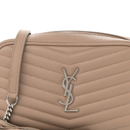 Saint Laurent Grain De Poudre Matelasse Monogram Mini Lou Camera Bag Dark Latte 8 of 13