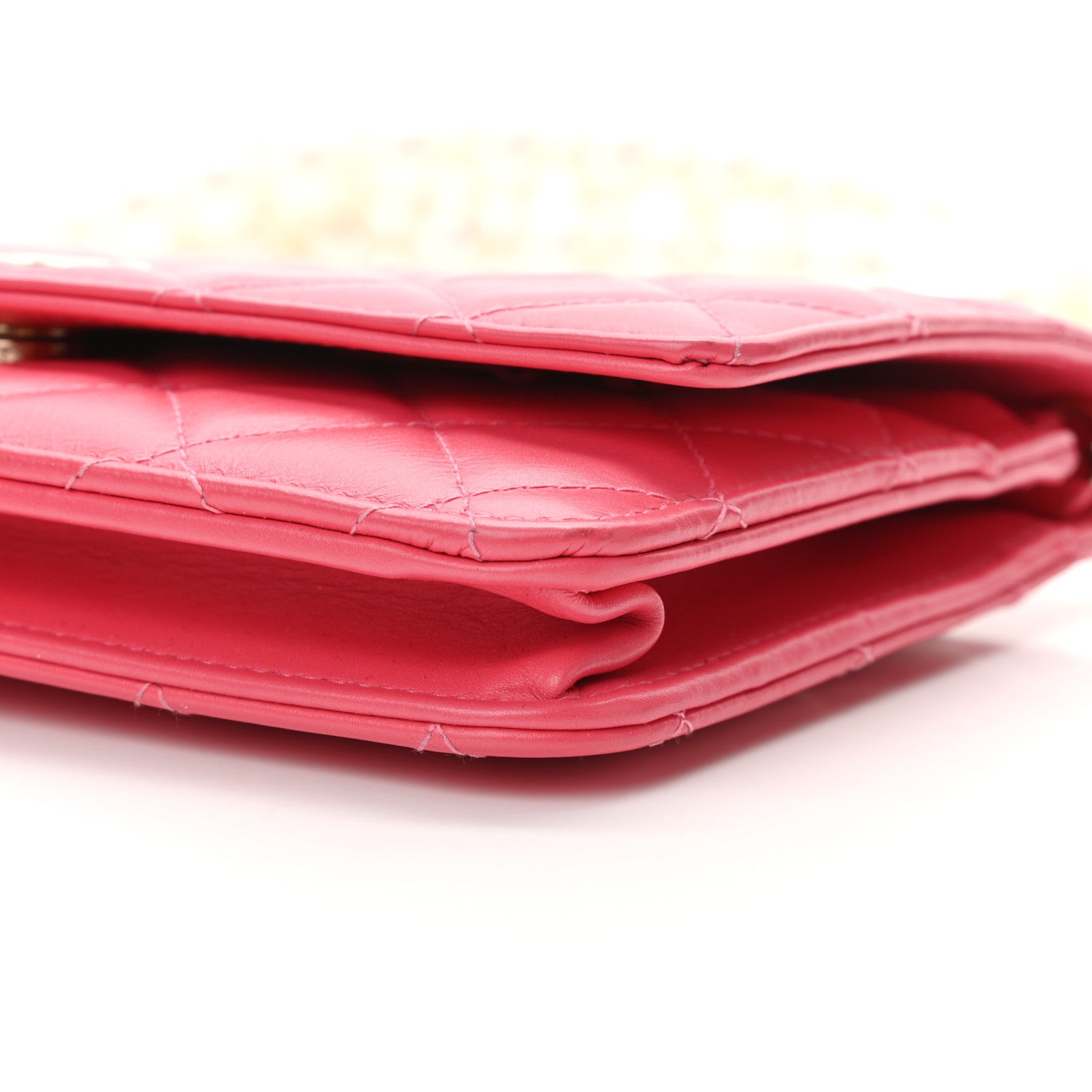 Chanel Calfskin Quilted Pearl CC Wallet On Chain WOC Pink 11 of 12