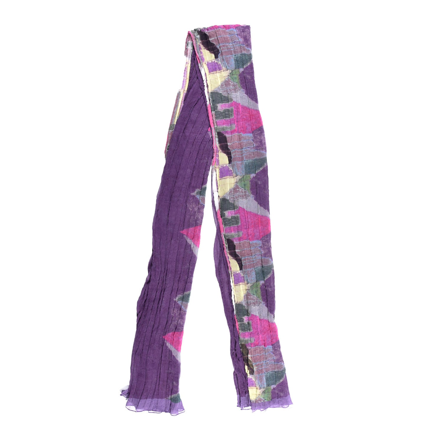 Chanel Silk Scarf Purple Multicolor 2 of 3