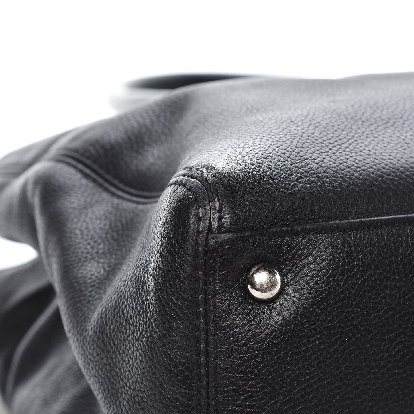 Calfskin Cerf Executive Shopper Tote Black