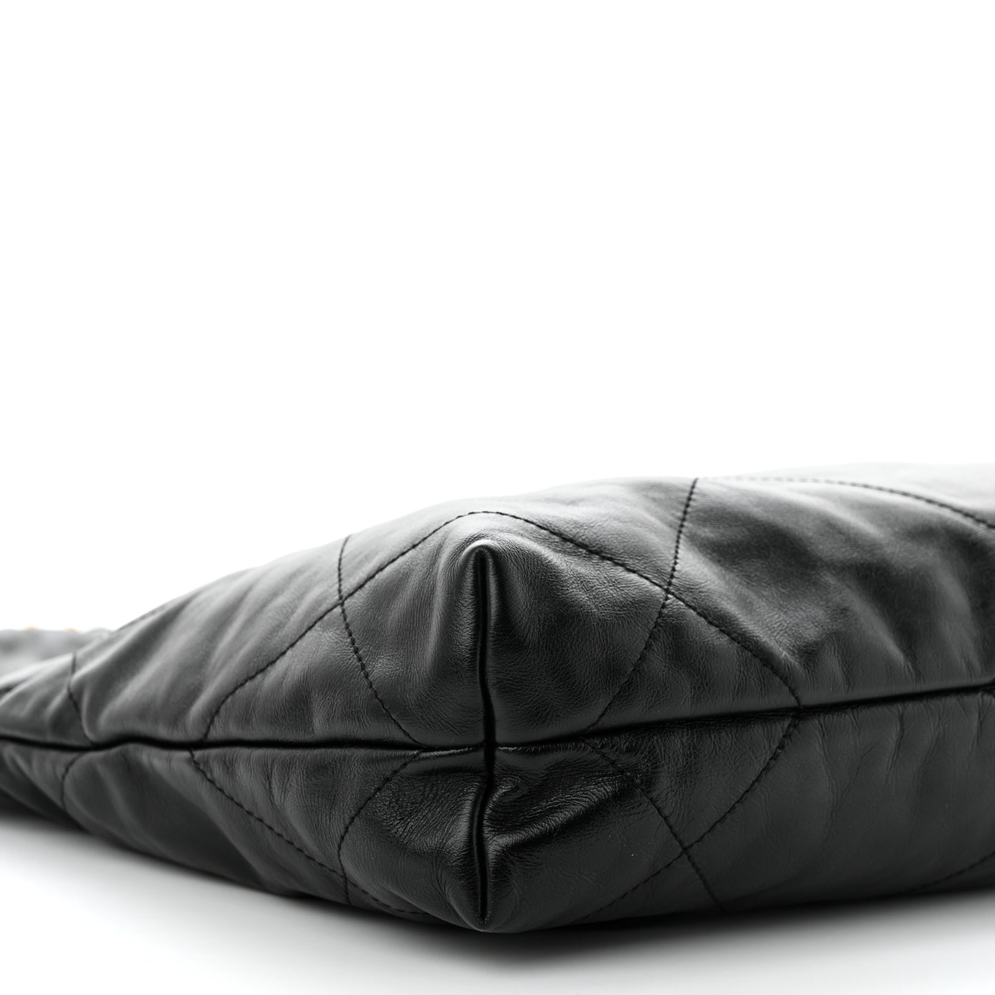 Shiny Calfskin Quilted Small Chanel 22 Black