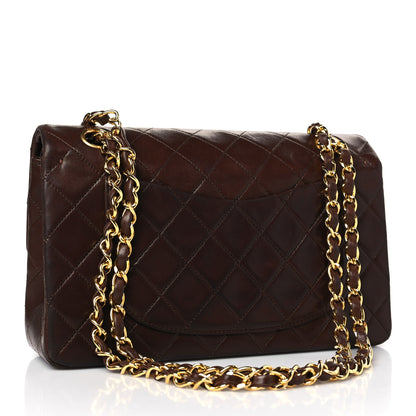 Chanel Lambskin Quilted Small Double Flap Dark Brown 3 of 9