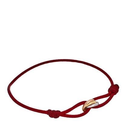 Cartier 18K Pink Yellow White Gold Trinity Cord Bracelet Red 1 of 5