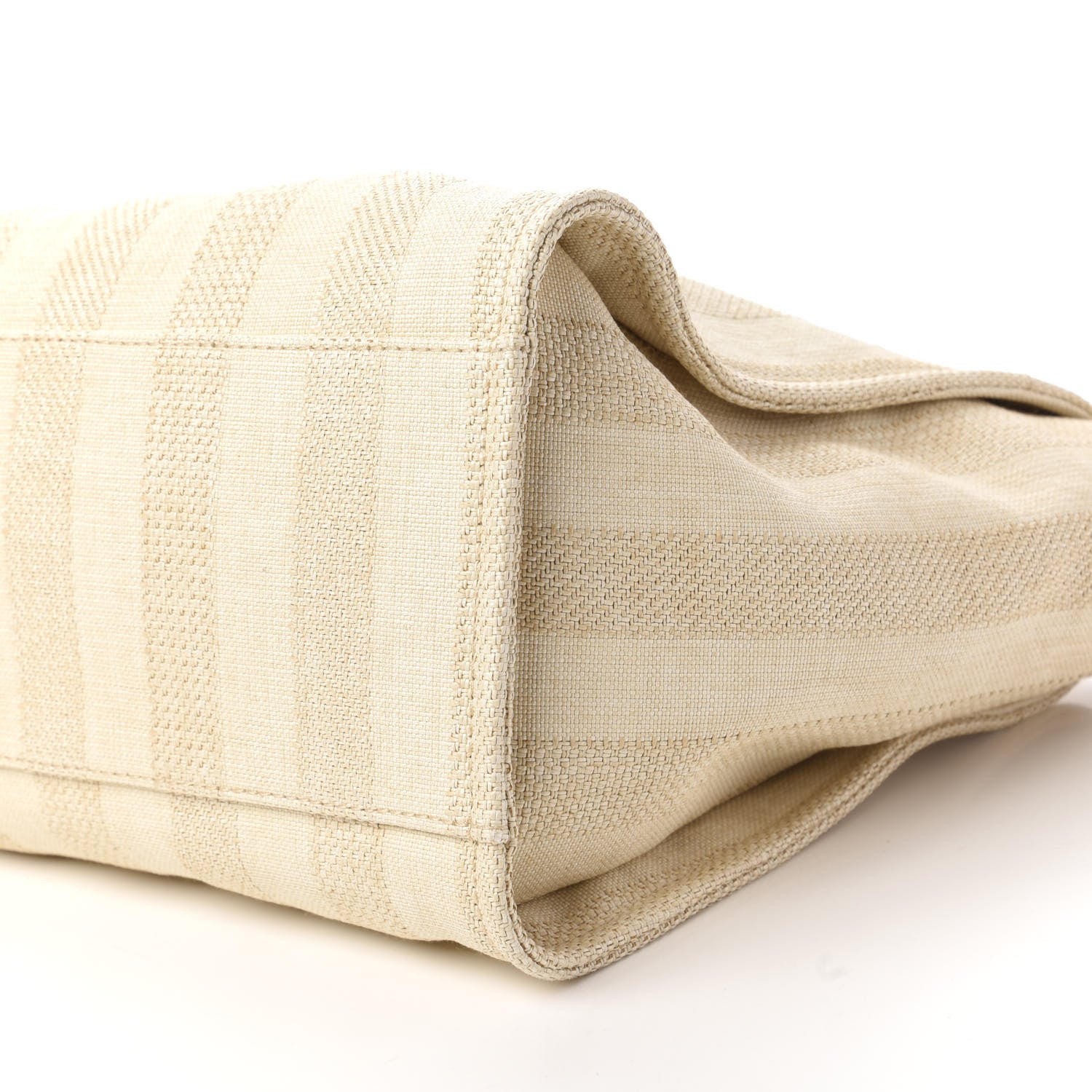 Chanel Mixed Fibers Striped Medium Deauville Tote Beige 7 of 10