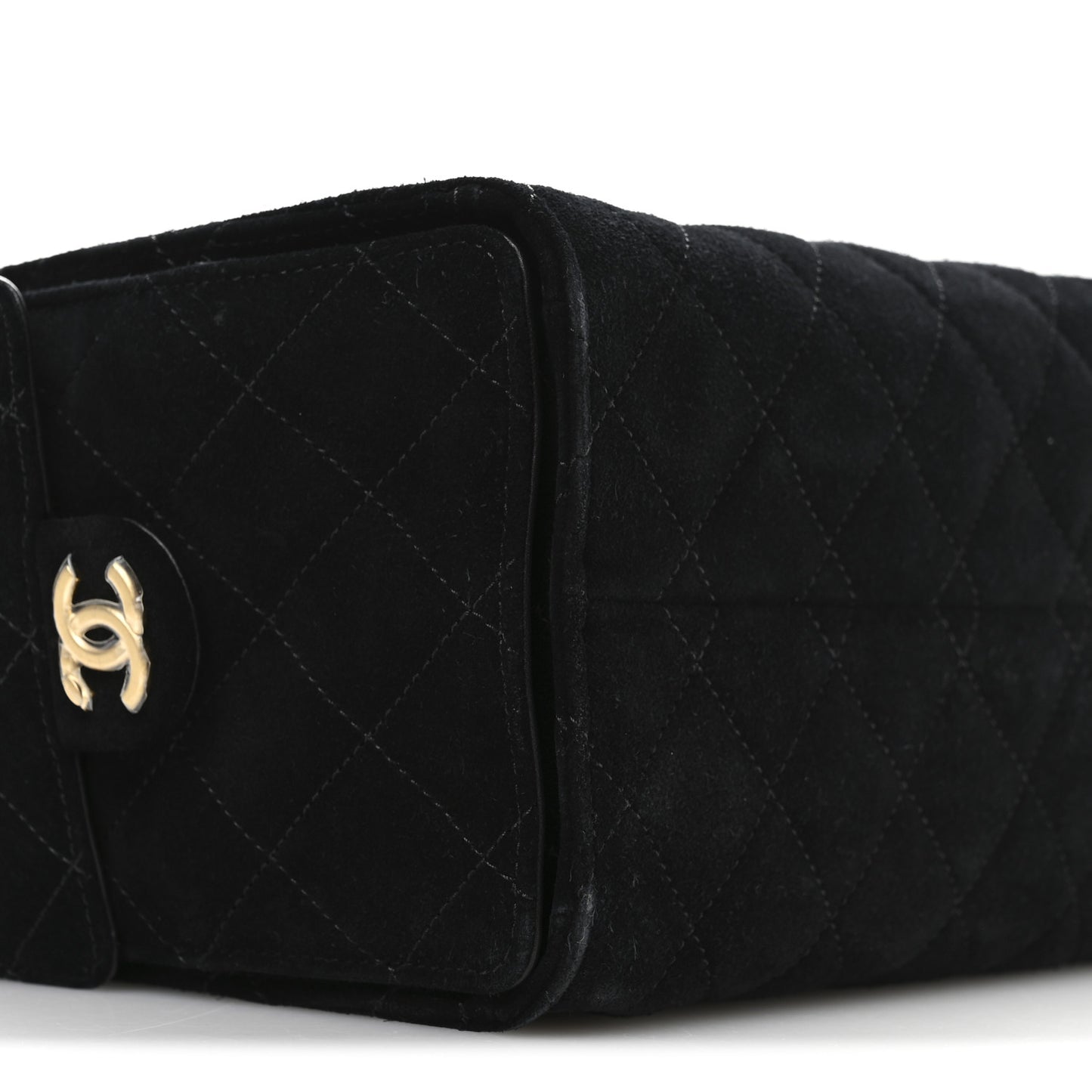 Suede Quilted Small Chanel 25 Handbag Black