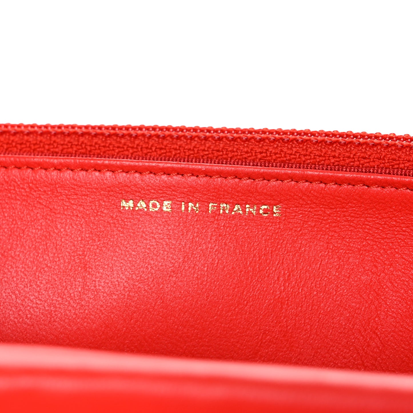 Lambskin Quilted Wallet On Chain WOC Red