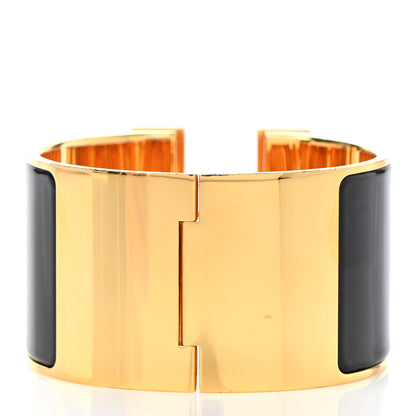 Hermes Enamel Extra Wide Clic Clac H Bracelet PM Black 3 of 4