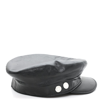 Hermes Lambskin Vauban Charms Cap 56 Black 6 of 8