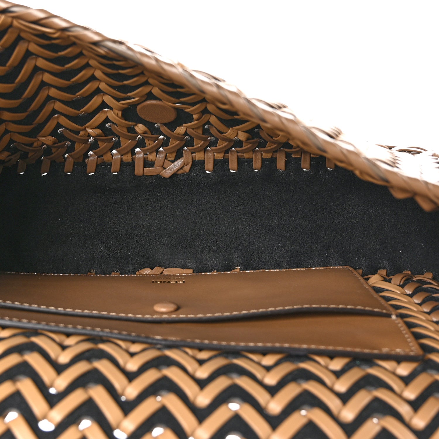 Fendi Nappa FF Woven Baguette Brown 5 of 10