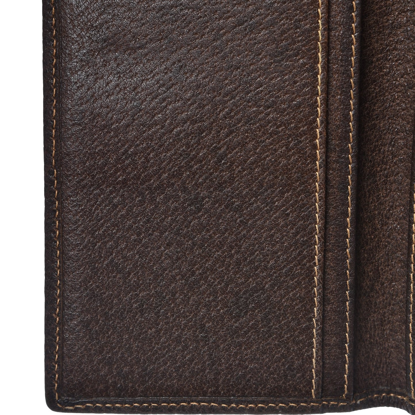 Coated Canvas Monogram Checkbook Wallet Brown