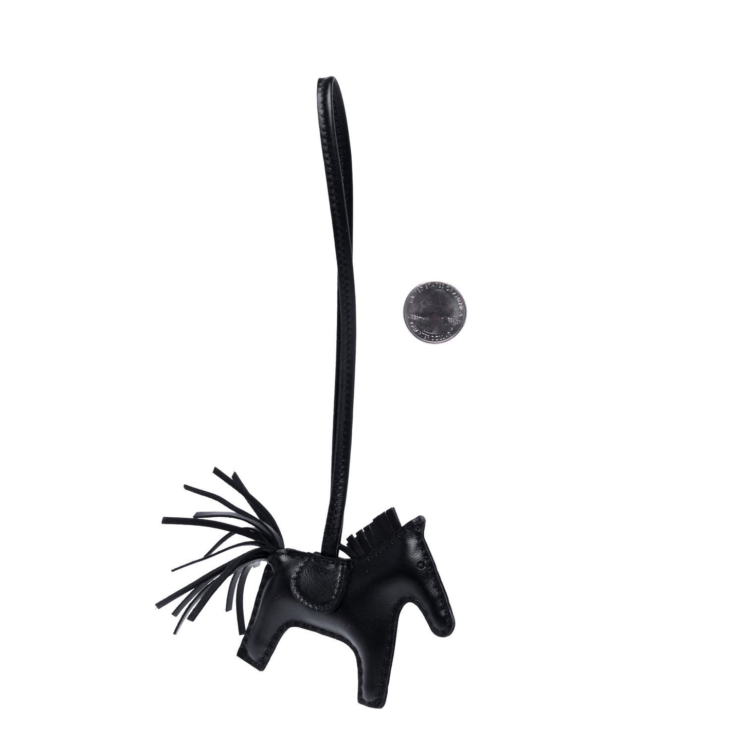 Milo Lambskin Grigri Rodeo Horse Bag Charm PM So Black