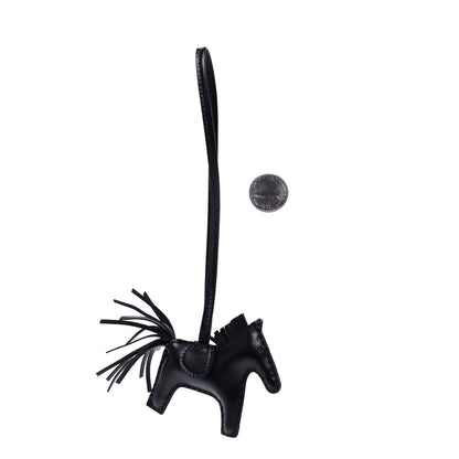 Hermes Milo Lambskin Grigri Rodeo Horse Bag Charm PM So Black 2 of 4