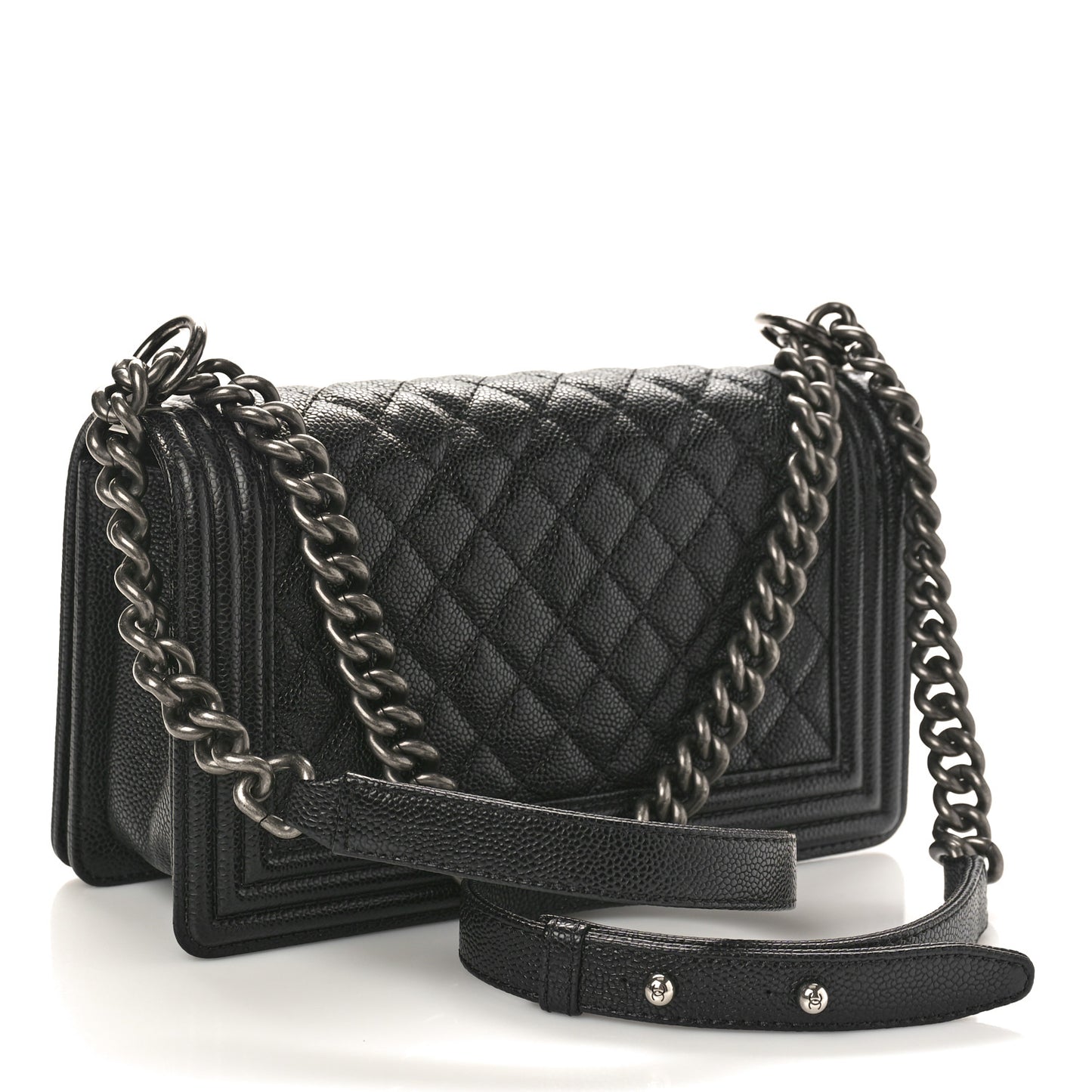 Caviar Quilted Medium Boy Flap Black