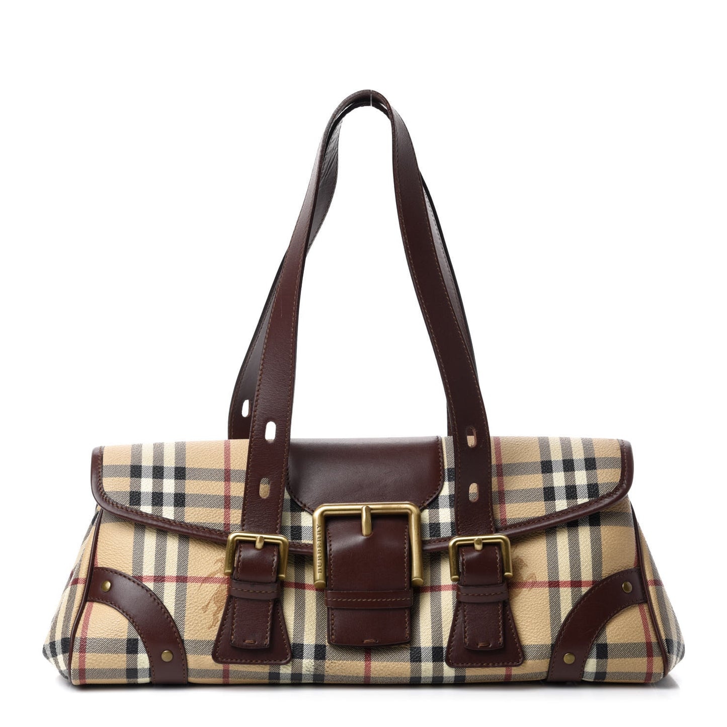 Haymarket Check Buckle Shoulder Bag Chocolate