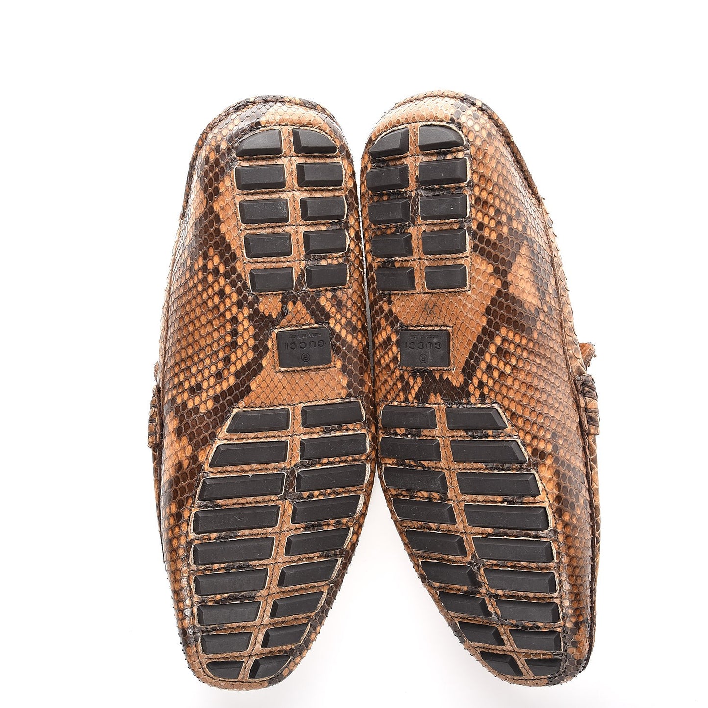 Mens Python Bamboo Horsebit Moccasin 7.5 Natural