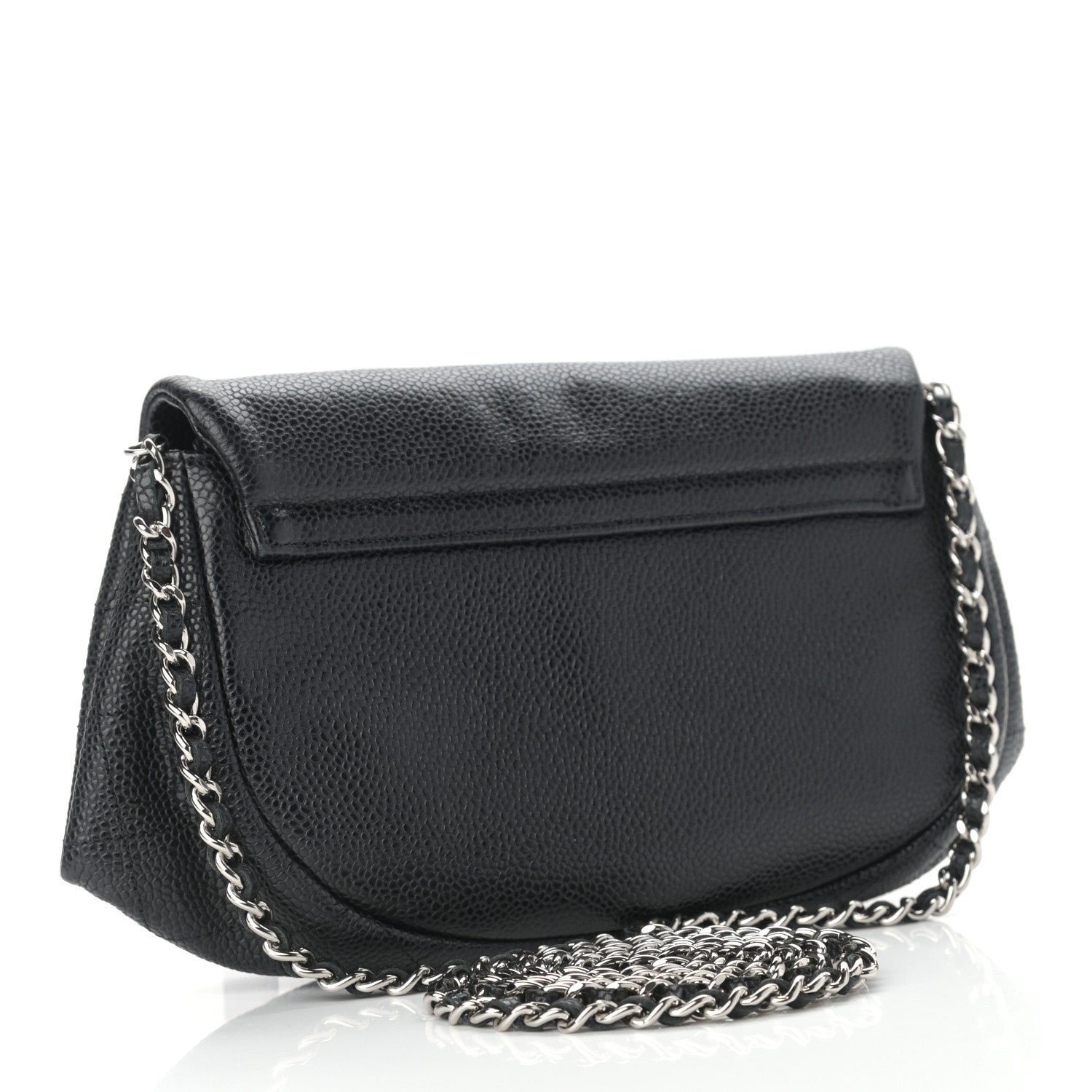 Chanel Caviar Half Moon Wallet On Chain WOC Black 3 of 10