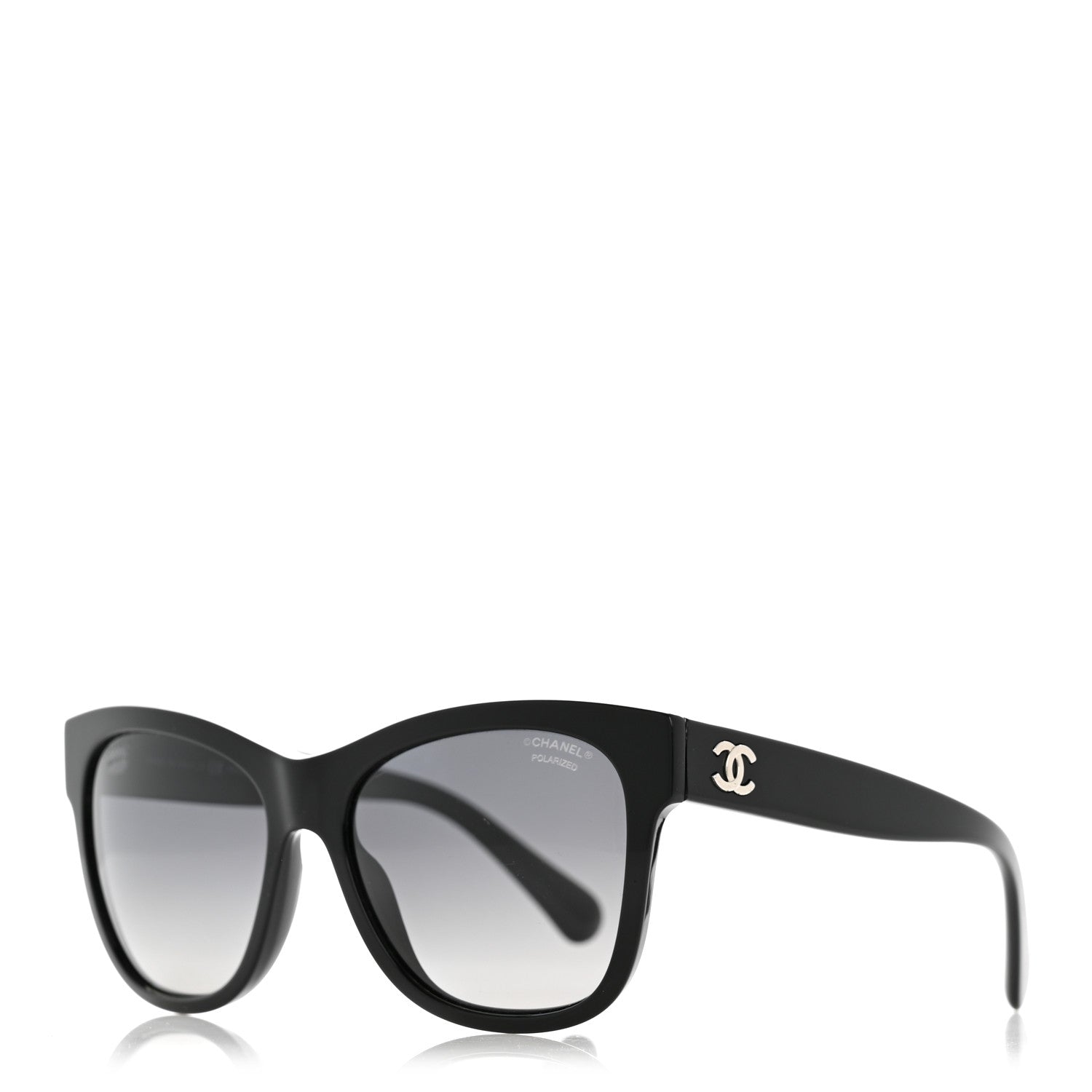 Chanel Acetate Polarized Square CC Sunglasses 5380 Black 1 of 8