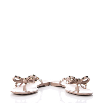 Valentino Garavani PVC Jelly Rockstud Bow Thong Sandals 41 Poudre 6 of 10