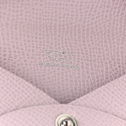 Hermes Epsom Calvi Card Case Mauve Pale 6 of 7