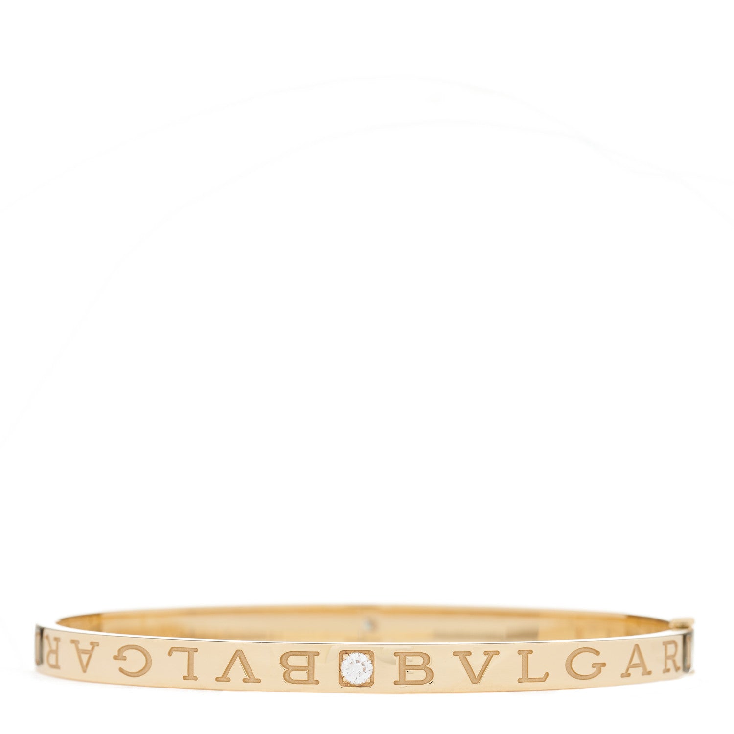 Bulgari 18K Yellow Gold Diamond B.Zero1 Essential Bangle Bracelet L 2 of 5