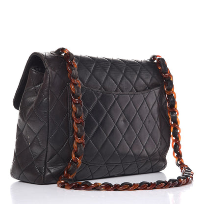 Chanel Lambskin Quilted Bekko Jumbo Single Flap Black 3 of 30