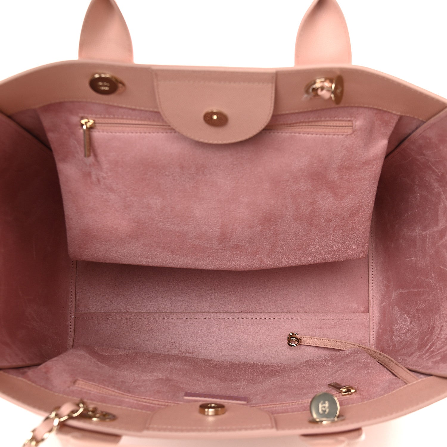 Chanel Caviar Medium Studded Deauville Tote Light Pink 5 of 10