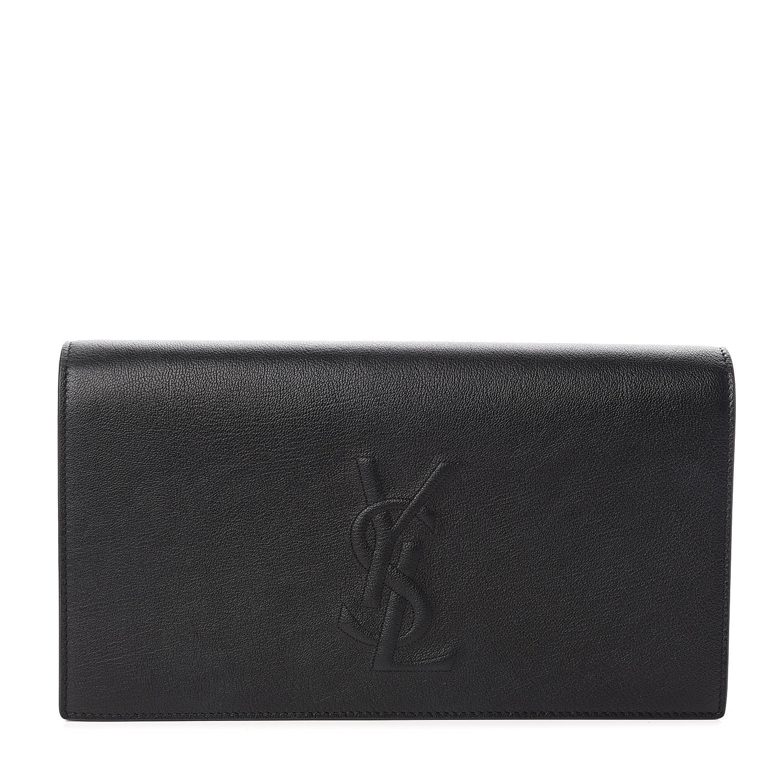 Saint Laurent Calfskin Monogram Large Belle De Jour Clutch Black 1 of 10