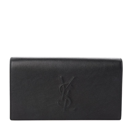 Saint Laurent Calfskin Monogram Large Belle De Jour Clutch Black 1 of 10