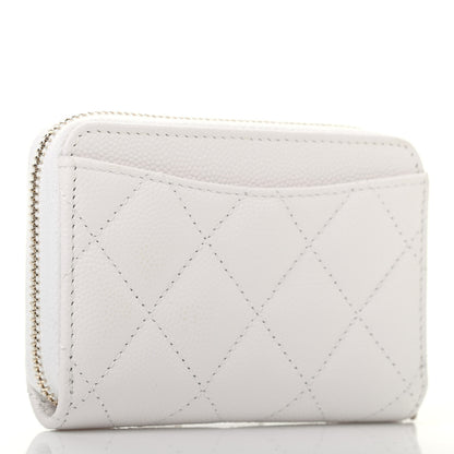 Chanel Caviar Quilted Zip Coin Purse White 2 of 4