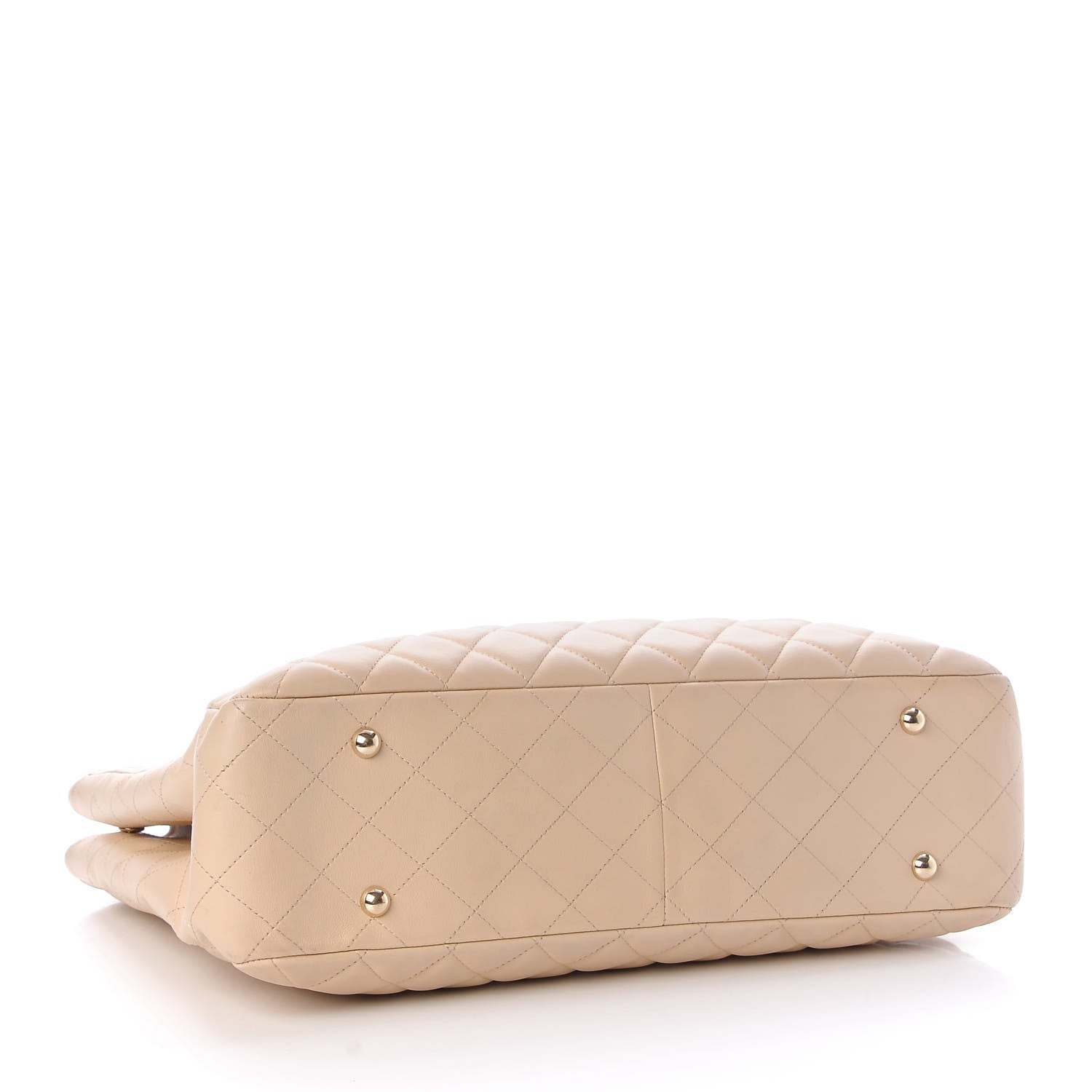 Chanel Calfskin Quilted Large CC Shopping Tote Beige 4 of 12