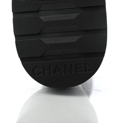 Chanel Shiny Lambskin Quilted Lace Up Combat Boots 38 Black 8 of 11