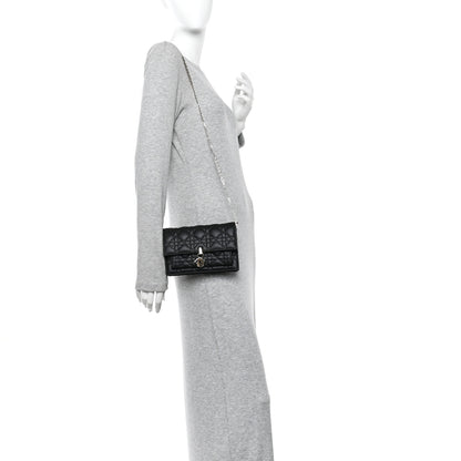 Christian Dior Lambskin Cannage Chain My Dior Daily Chain Pouch Black 2 of 12