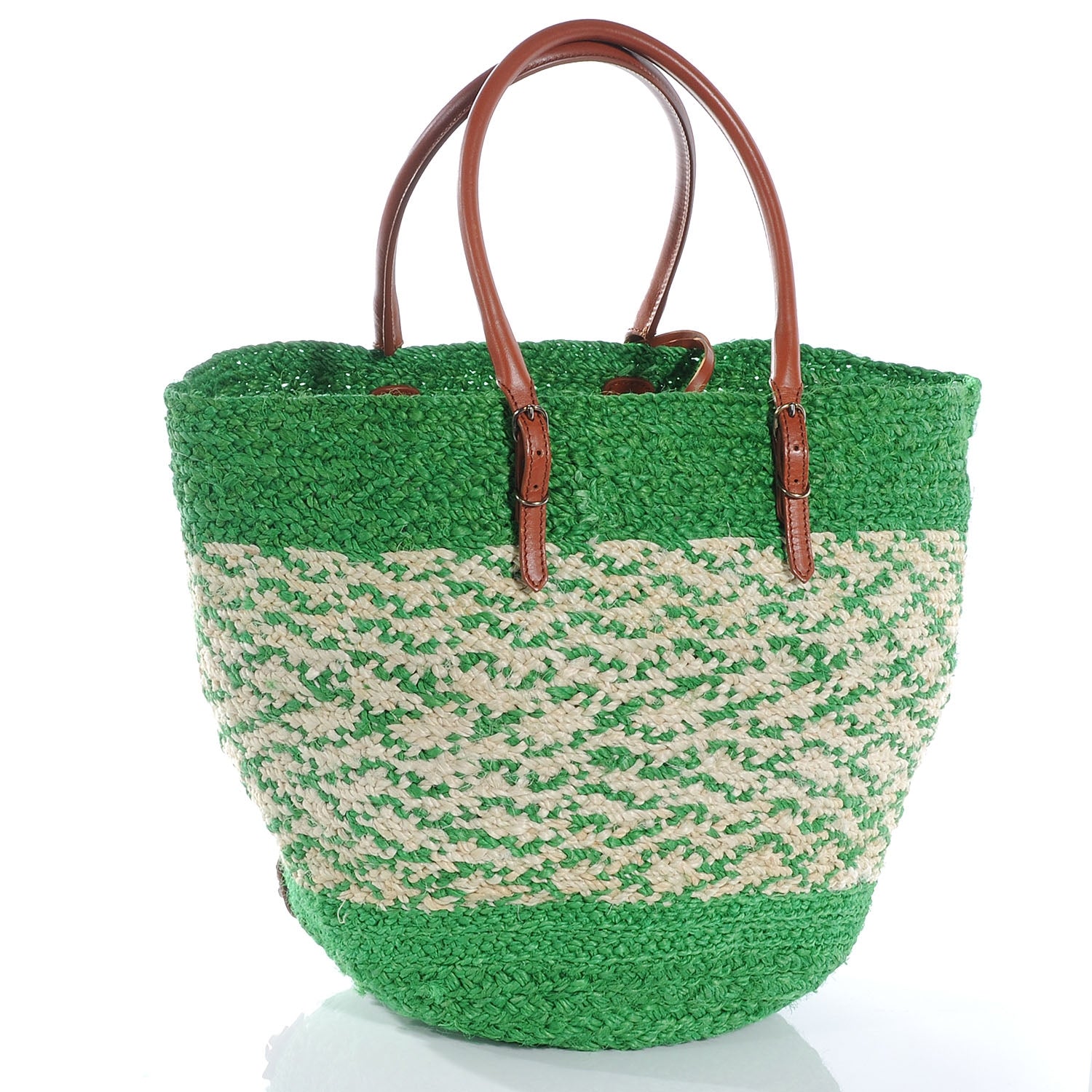 Balenciaga Panier Basket Tote Green Natural 3 of 7