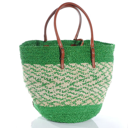 Balenciaga Panier Basket Tote Green Natural 3 of 7