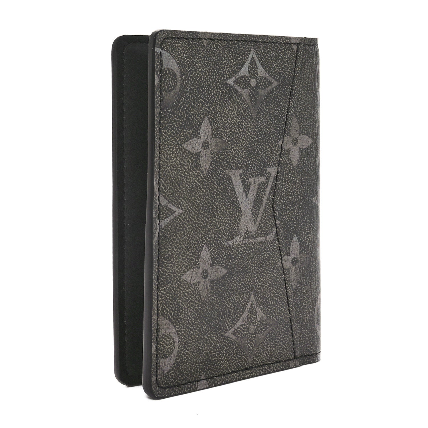 Louis Vuitton Brushed Monogram Pocket Organizer Black White 3 of 7