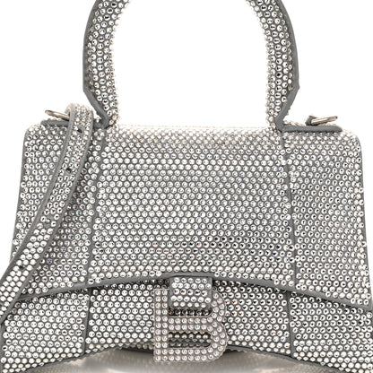 Balenciaga Strass Suede Hourglass Top Handle Bag XS Smoke Grey Crystal 9 of 11
