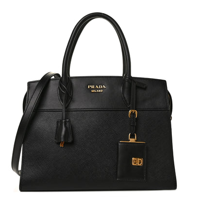 Prada Saffiano City Calfskin Small Esplanade Tote Black 1 of 10
