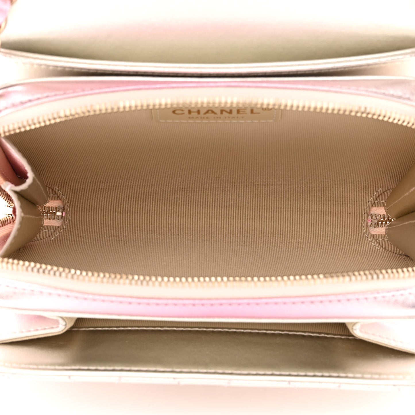 Metallic Lambskin Like A Wallet Flap Golden Pink