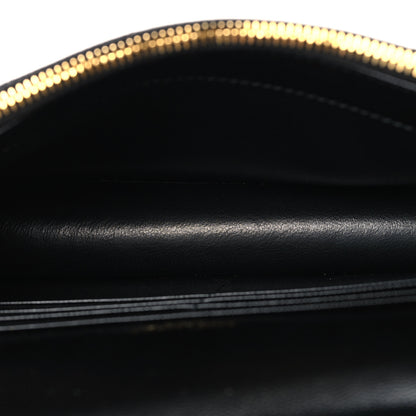 Saint Laurent Grain De Poudre Matelasse Chevron Monogram Envelope Chain Wallet Black 5 of 10