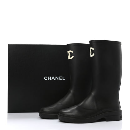 Chanel Caoutchouk CC High Boots 38 Black 8 of 8