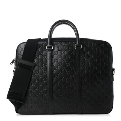 Gucci Guccissima Signature Briefcase Black 1 of 11